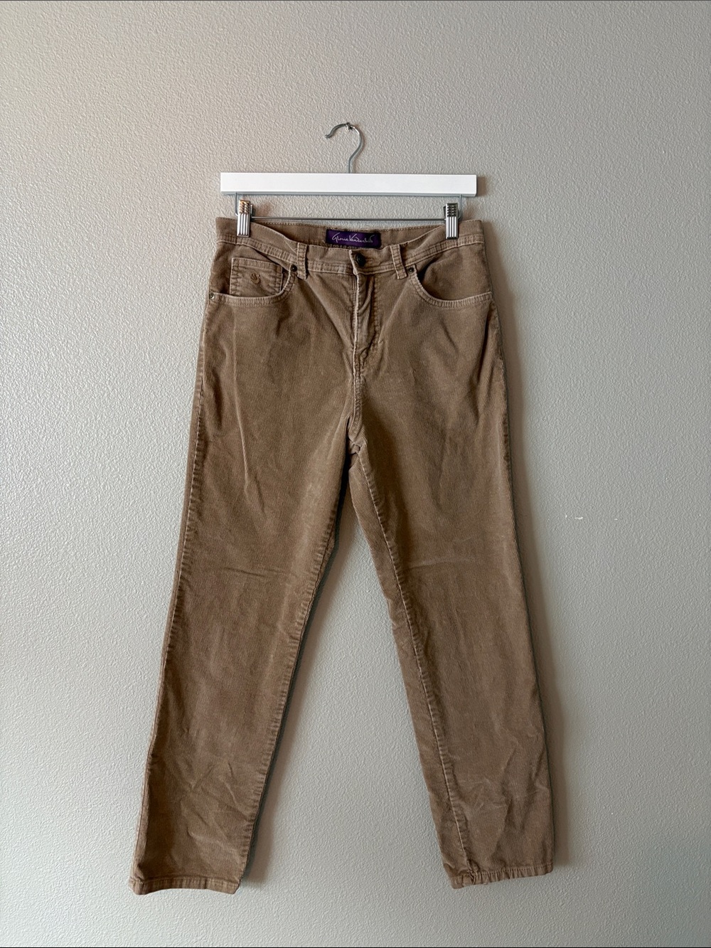 Gloria Vanderbilt Classic Women's Corduroy Pants - Tan 8
